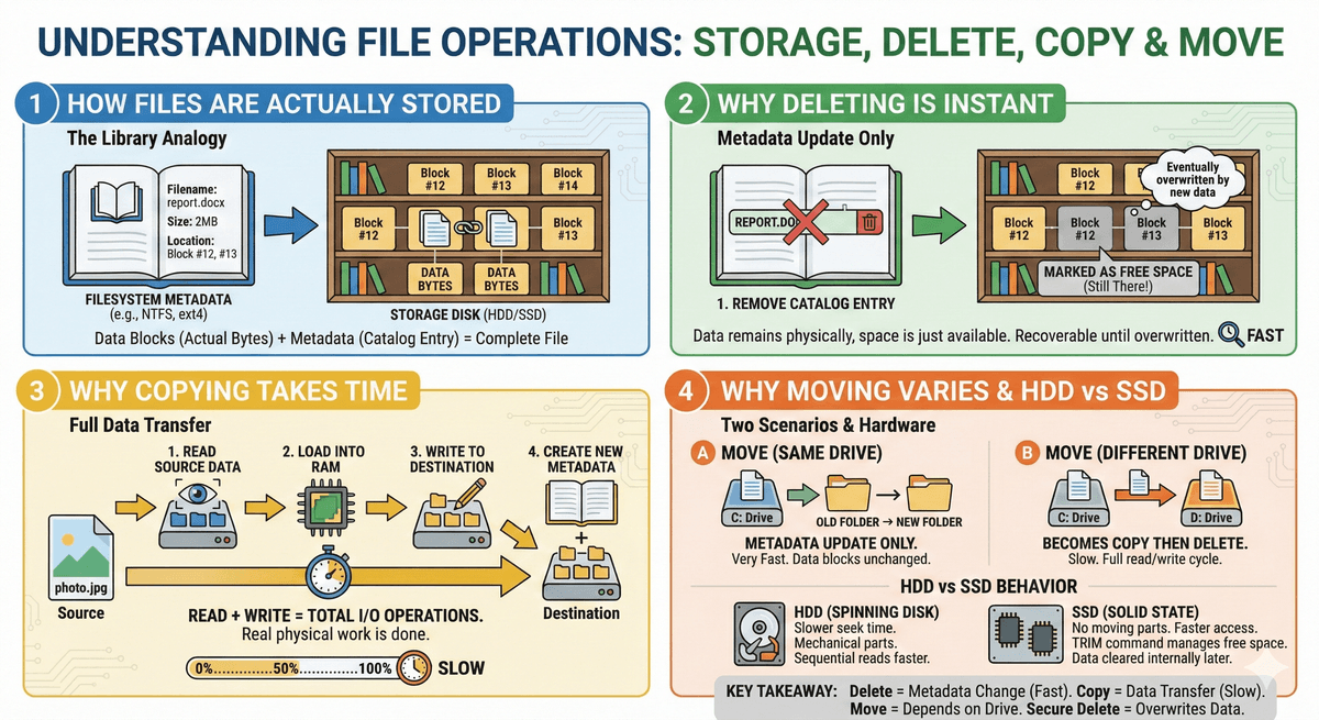 How Files Are Stored, Deleted, and Copied Inside Your Computer