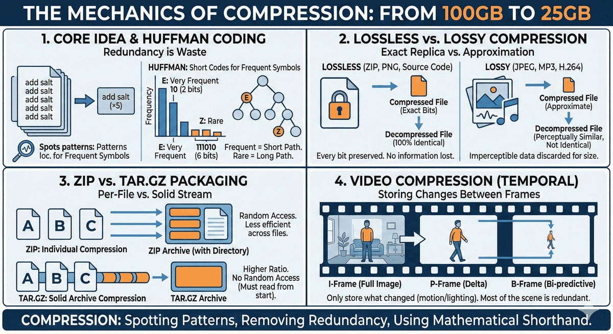 The Mechanics of Compression: How 100GB Becomes 25GB