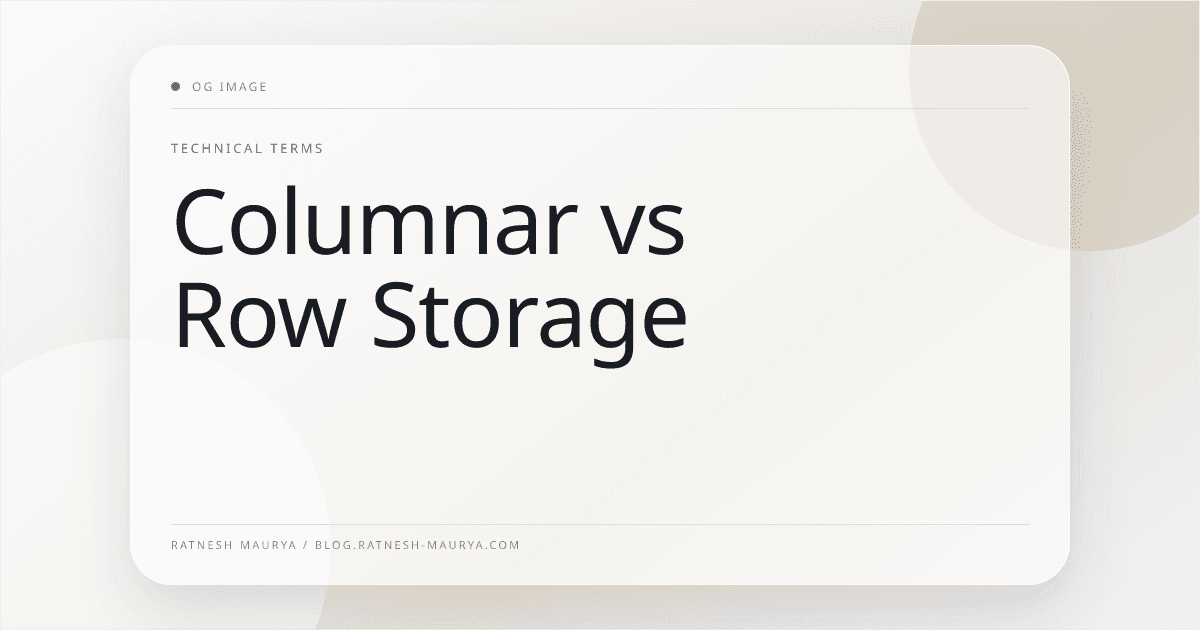 Columnar vs Row Storage