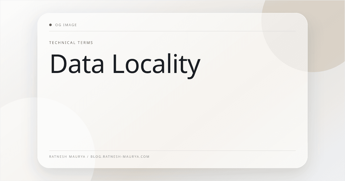 Data Locality