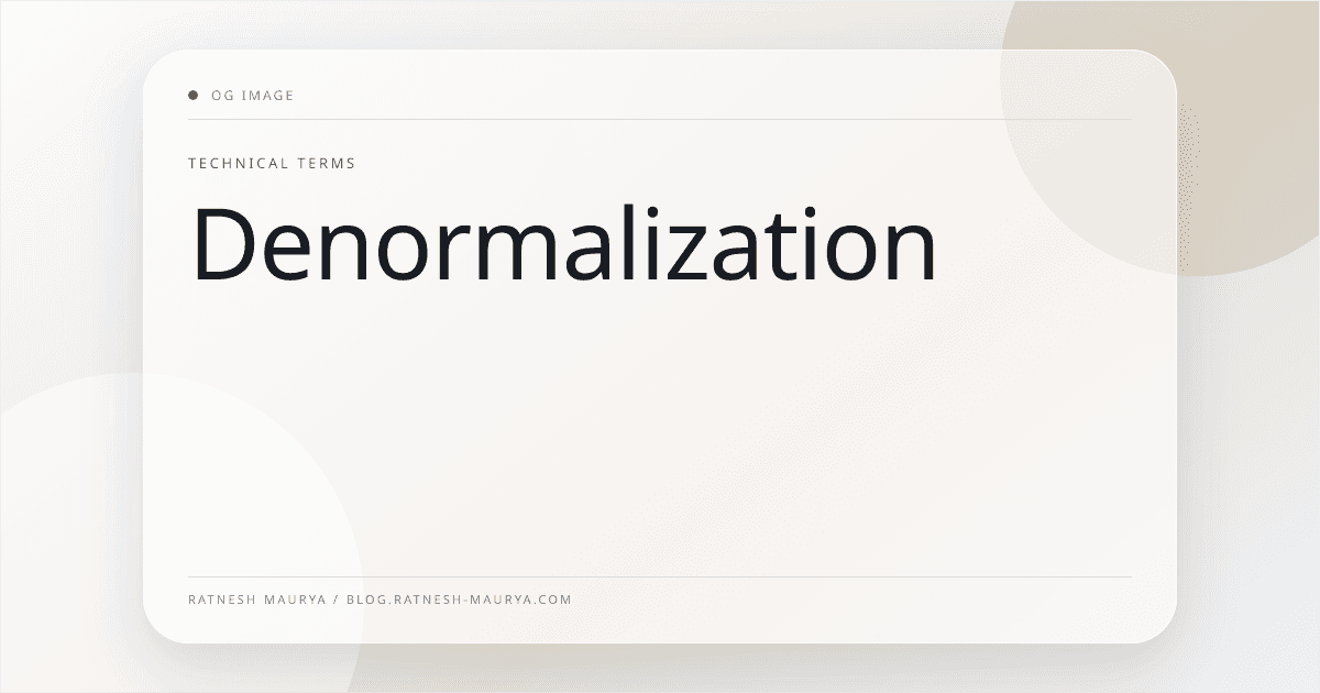 Denormalization