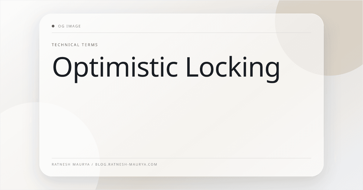 Optimistic Locking