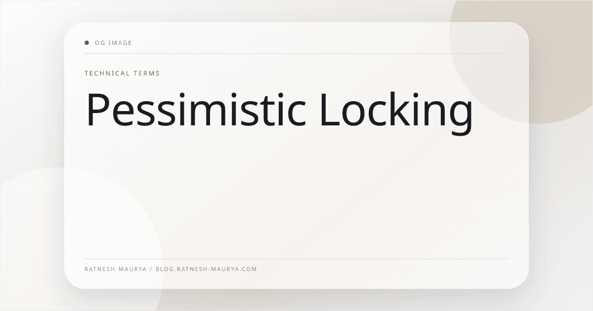 Pessimistic Locking