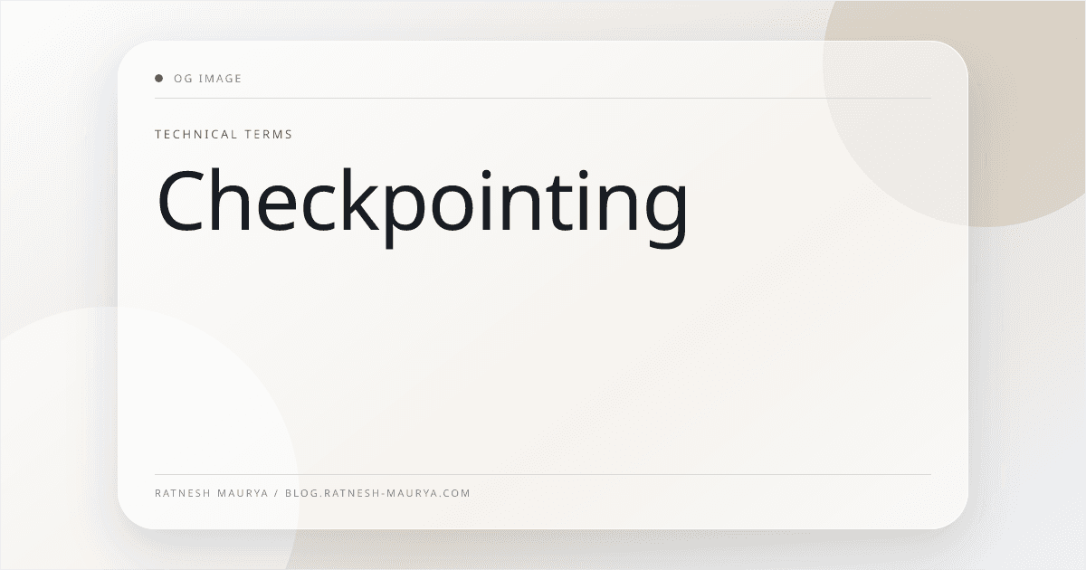 Checkpointing