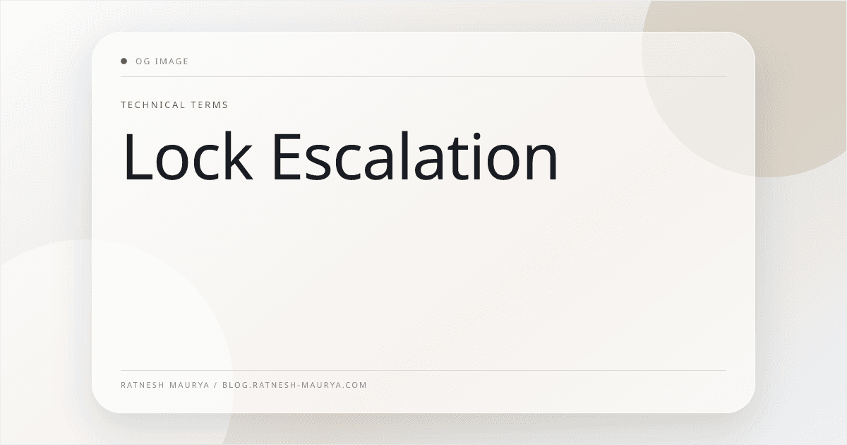 Lock Escalation