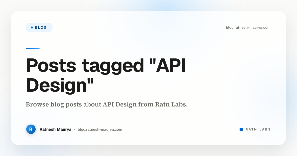 Posts tagged "Api Design"