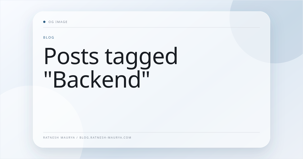 Posts tagged "Backend"