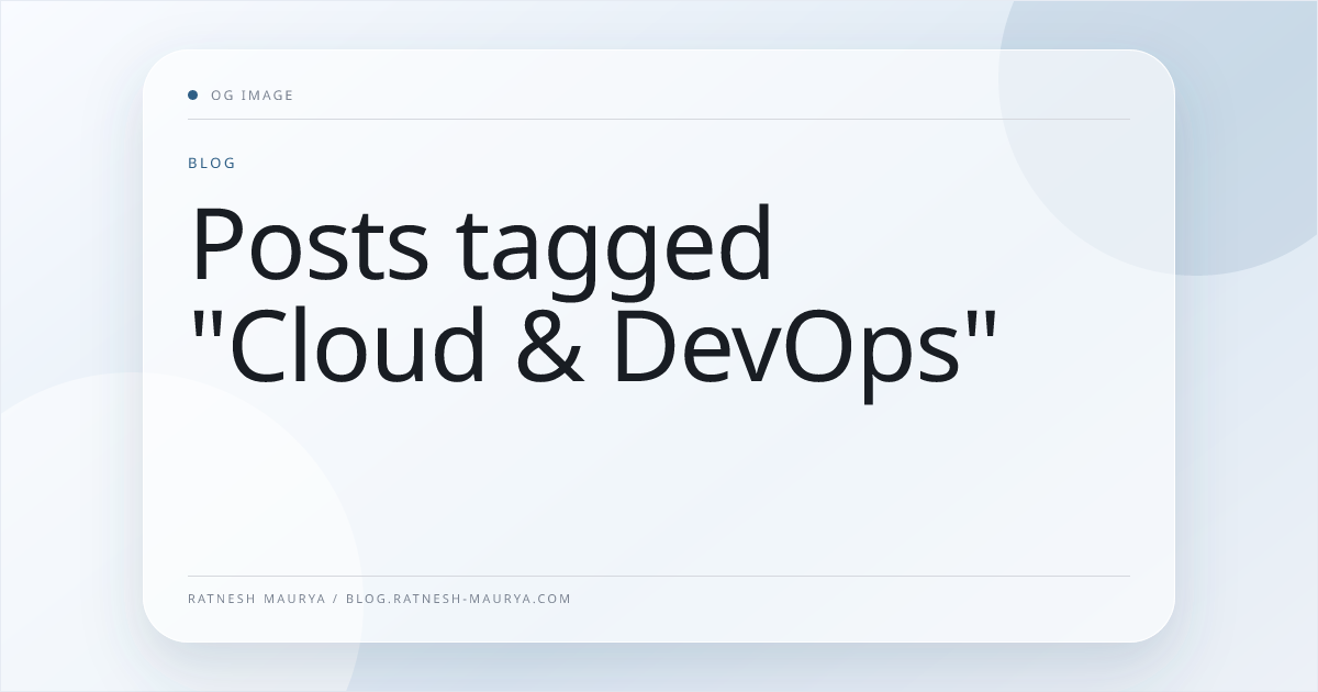 Posts tagged "Cloud & Devops"