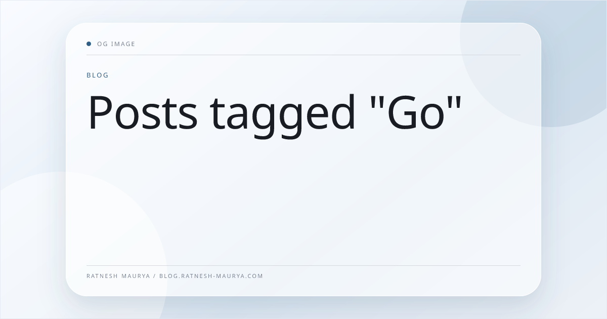Posts tagged "Go"