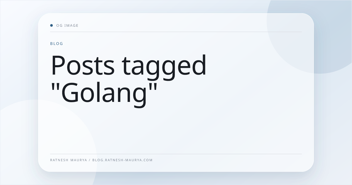 Posts tagged "Golang"