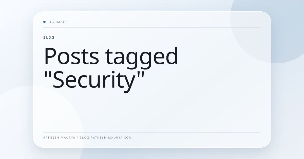 Posts tagged "Security"