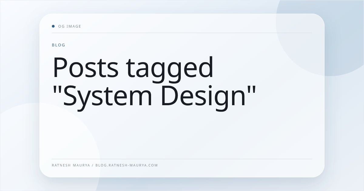 Posts tagged "System Design"