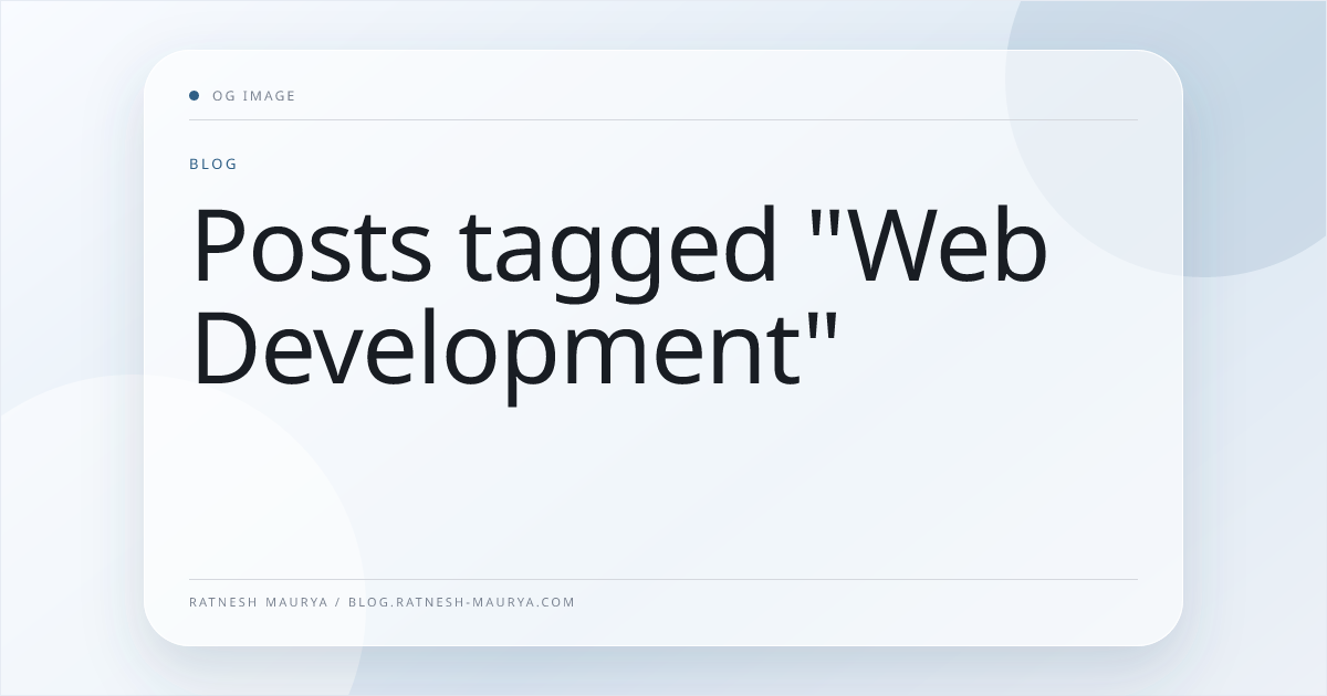 Posts tagged "Web Development"