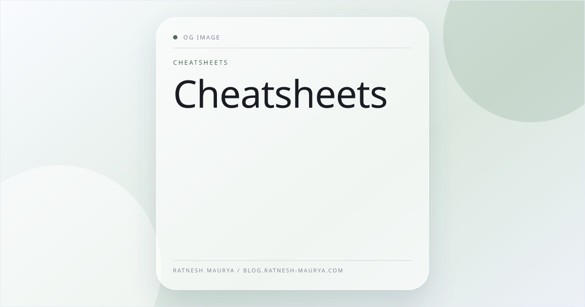 Cheatsheets