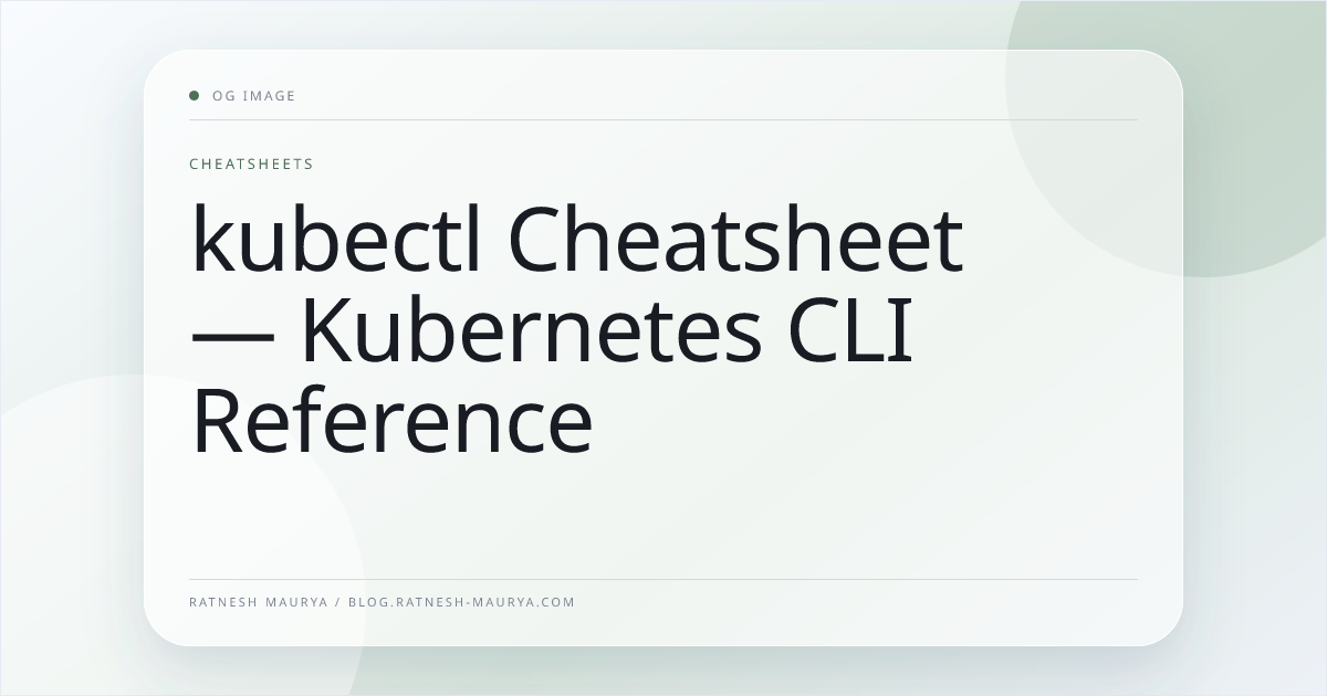 kubectl Cheatsheet — Kubernetes CLI Reference