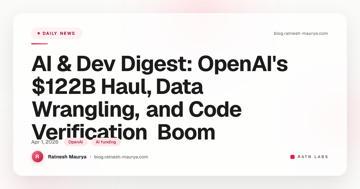 AI & Dev Digest: OpenAI's $122B Haul, Data Wrangling, and Code ...