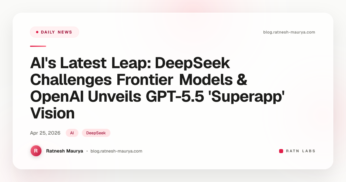 AI's Latest Leap: DeepSeek Challenges Frontier Models & OpenAI Unveils ...
