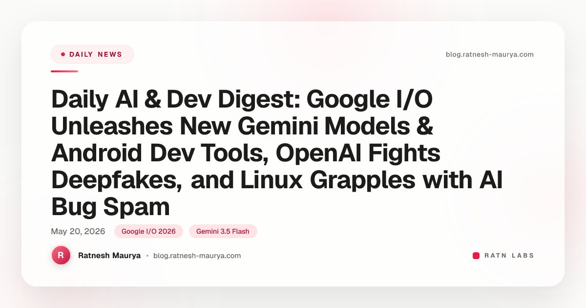 Daily AI & Dev Digest: Google I/O Unleashes New Gemini Models & Android ...