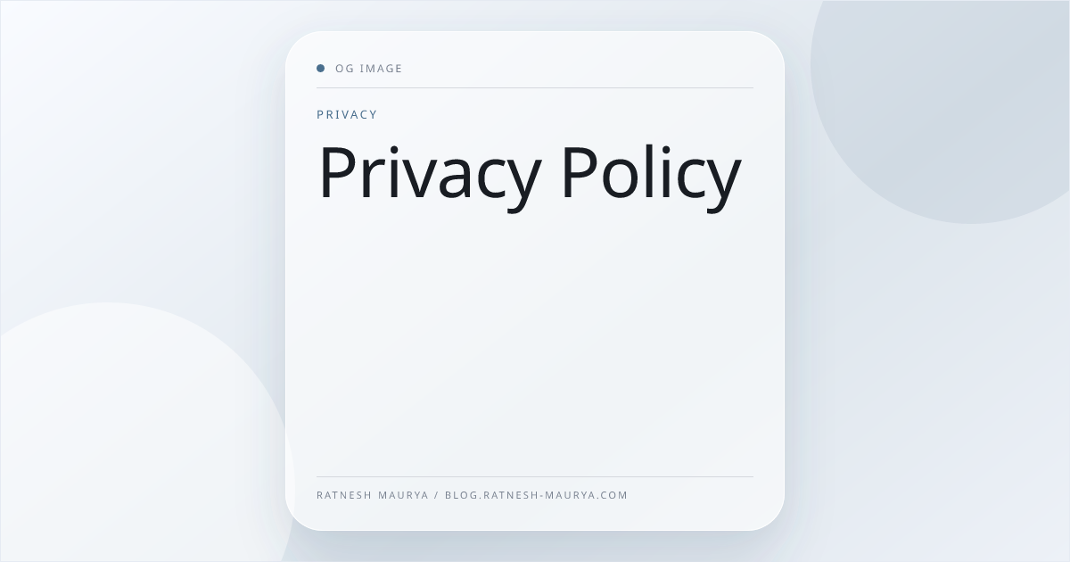 Privacy Policy — Ratn Labs