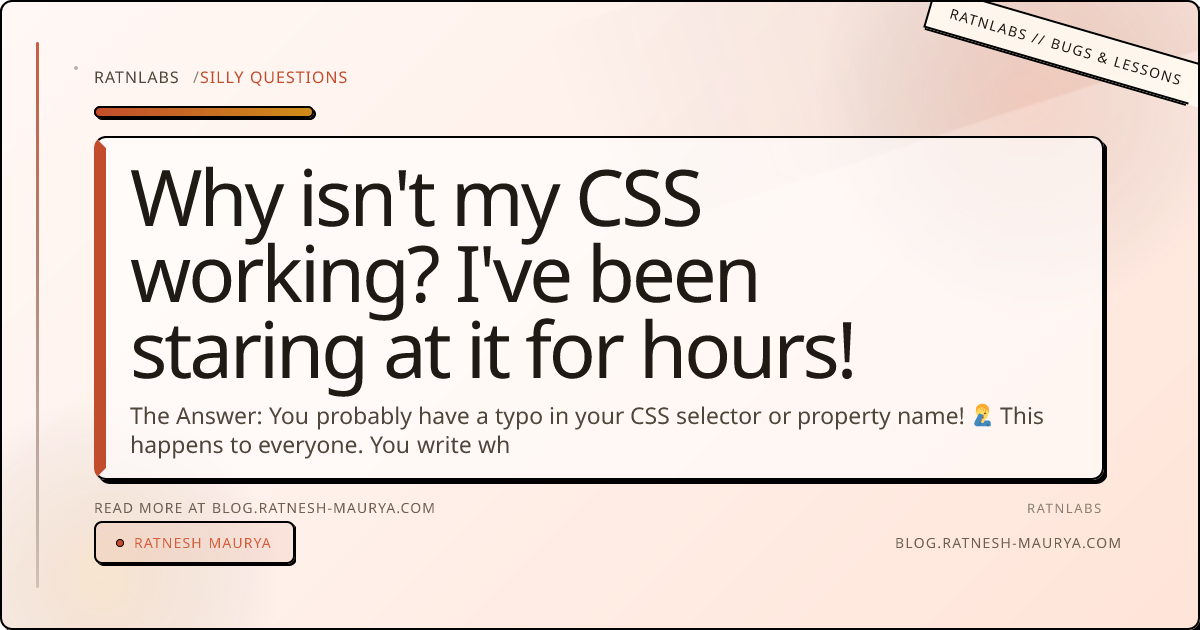 Why isn't my CSS working? I've been staring at it for hours!