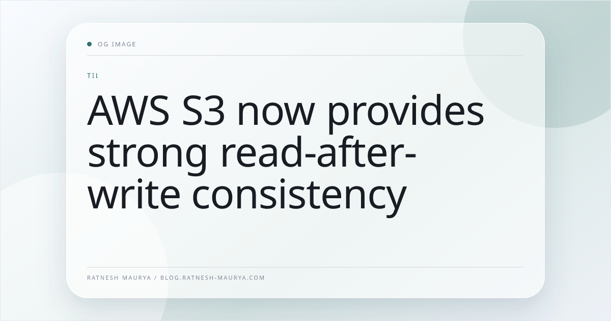 AWS S3 now provides strong read-after-write consistency