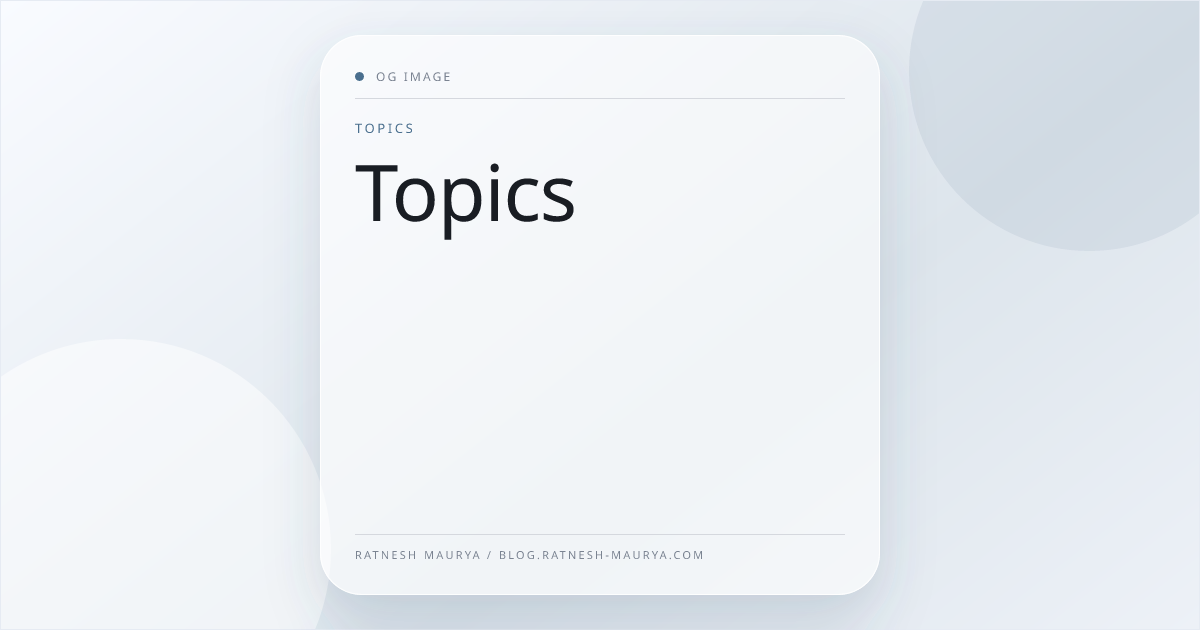 Topics — Ratn Labs